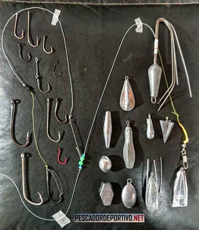 Tipos de anzuelos para cada pez y plomadas para cada ambito